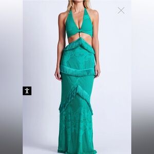 Patbo Halterneck Maxi Dress in Curaçao- NEVER WORN. Size 6